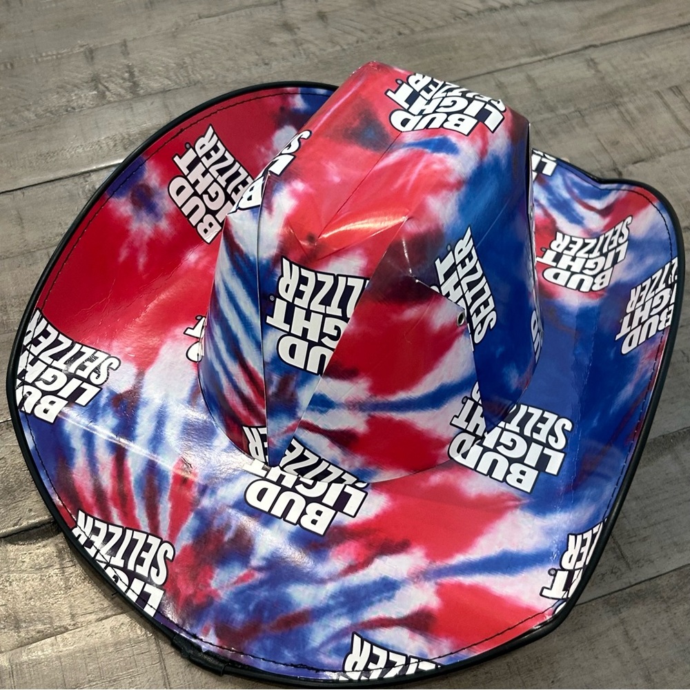 Fun Bud Light Seltzer Cowboy Hat Recycled Beer Box Cardboard One Size Fits Most - Picture 3 of 8